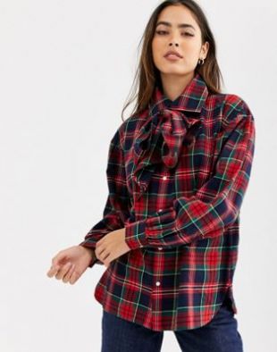 Polo Ralph Lauren - Chemise à carreaux avec nœud lavallière | ASOS