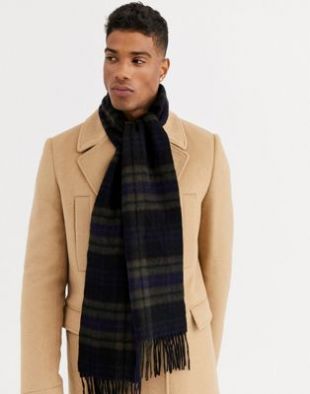 Selected Homme - Écharpe en laine à carreaux - Noir | ASOS