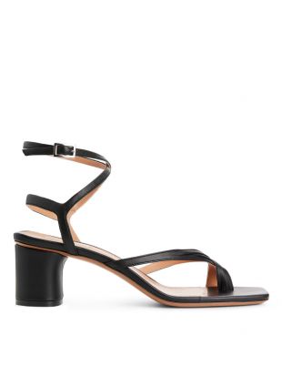 arket - Black Wrap Leather Sandal