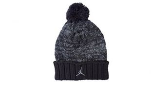 Nike Jordan Jumpman Cable Pom Beanie Hat (8/20, Dark Grey/Dark Grey)