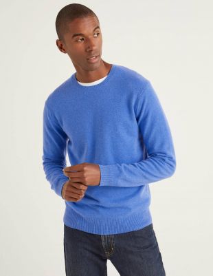 Pull Col Rond En Cachemire - Bleu Malibu