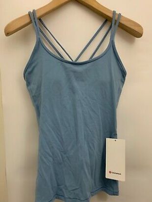 Lululemon Free to Be Tank *Nulu NWT Size 10 CCDB Blue Top Gym Shelf Bra