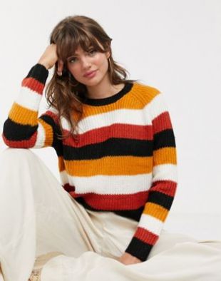 Mul­ti­col­or Striped Sweater