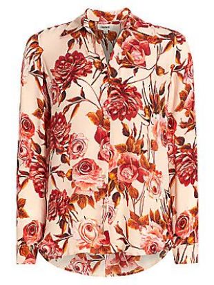 Rose Print Pink Blouse