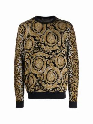 Versace - dual-pattern knit jumper