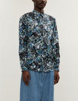 GIVENCHY Floral-print regular-fit cotton-poplin shirt
