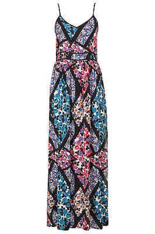 TopShop Floral cutabout Robe Maxi 8 36 Fente Côté À Lanières Blanc Bleu Rose Neuf  | eBay