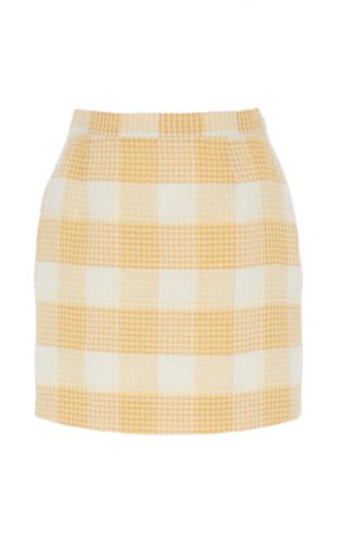 Check Tweed Wool-Blend Mini Skirt