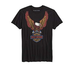 Harley-Davidson Official Upright Eagle Slim Fit Tee, Black