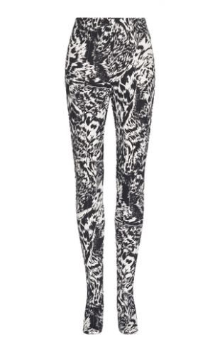 Zebra Print Stretch Crepe Leggings