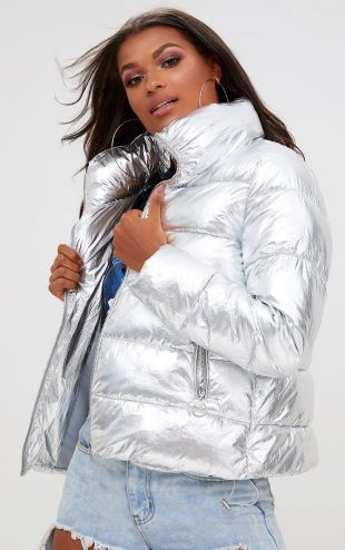 Silver Foil Puffer Jacket