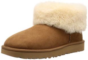 UGG W Classic Mini Fluff, Botines Femmes, Marron (Chestnut Che), 36 EU