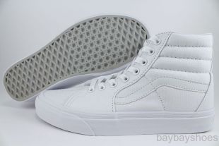 triple white high top vans