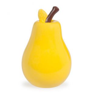 Statuette poire jaune H 17 cm
