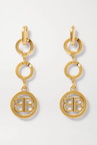 Time Gold Tone Earrings