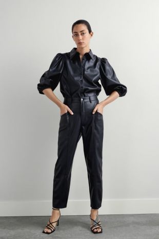 Faux Leather Shirt