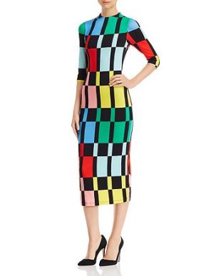 Delora Geometric Print Midi Dress