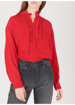 CHEMISE COL VICTORIEN EN CRÊPE RED