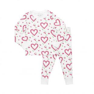 HART + LAND Toddler/Big Kid Pima Cotton PJ Set – Cherry Hearts