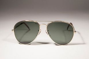 Lunettes de soleil aviateur or avec cadre en métal verre lentille - Iceman