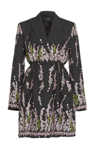 Floral Print Wool Crepe Dress