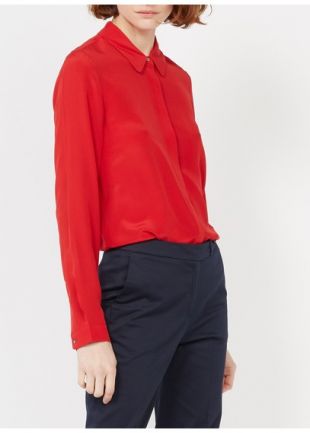 CHEMISE COL CLASSIQUE EN SOIE FLAMME