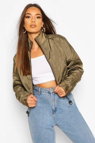 Quilted Detail - Quilted Detail Bomber Jacket | Boohoo UK