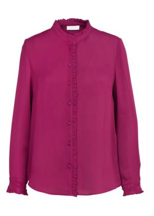 CHEMISE COL VICTORIEN FLUIDE  PRUNE