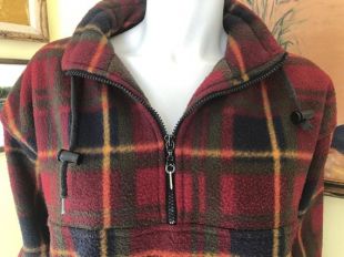 1980-90's, Plaid, Fleece Pullover, STUDIO by Chesterfield, Jacket, taille M/L