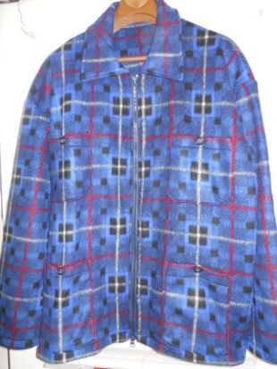 Veste heavy Fleece - Hommes, unisexe, Grande, pleine fermeture éclair avant, 4 grandes poches de patch, spacieux, manches longues, plaid, bleu, rouge, noir, chaud