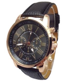 Montres de marque Genève montre cadran rond exquise femme noir visage