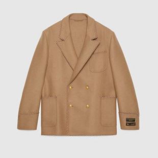 Camel Jacket With Sartorial Labels