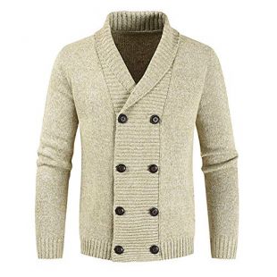 maison margiela double breasted cable knit cardigan