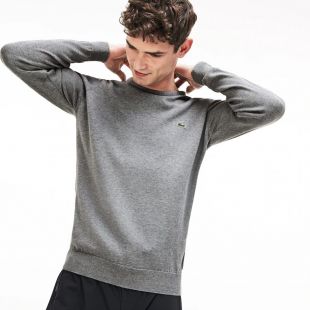 Pull col rond en jersey de coton uni