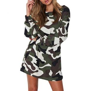 Camouflage Print Crew Neck Sweatshirt