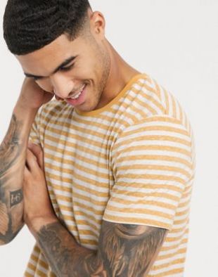 Esprit t-shirt in nep stripe in yellow | ASOS