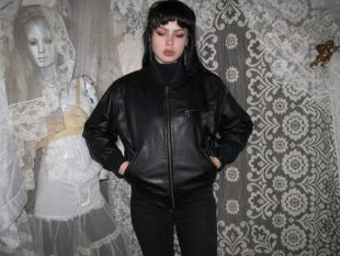 mixed blues leather jacket