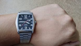 Orient Automatic, 21 Jewel Mechanical Automatic Watch, cadran noir, montre japan, bracelet en métal