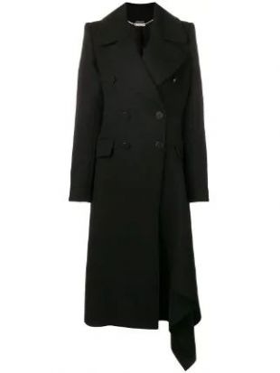 Asymmetric Double Breasted Coat
