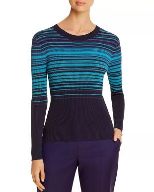 Fadeira Ribbed Metallic-Stripe Sweater