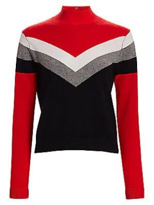 Cashmere Chevron Funnel Neck Sweater