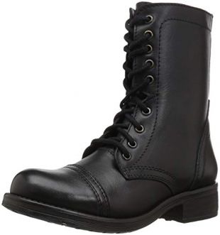 Steve Madden Women's TROPA2-0 Combat Boot, Black, 5 UK
