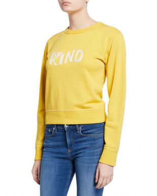 Yellow Print Crewneck Sweatshirt