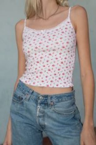 Brandy Melville Cropped Floral Tank
