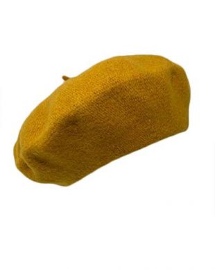 The Hatter French Casual Classic Solid Women Wool Beret Hat (Mustard)