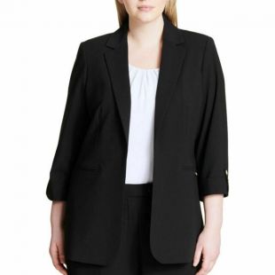 Black Roll-tab Office Jacket Blazer