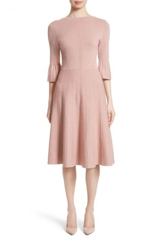 Metallic Knit Fit & Flare Dress