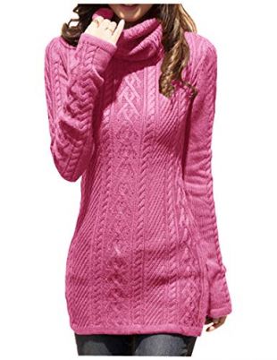 Women's Cowl Neck Sweater Dress - Stretchy Knit, Long Sleeve, Slim Fit For Date Night Or Office (Sizes M/L, US 10-16) - View #8