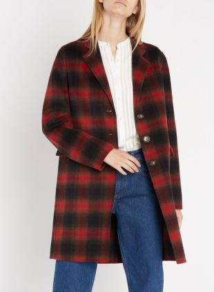 Plaid Wool Coat
