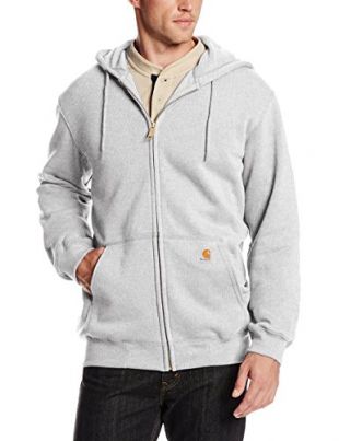 Carhartt Men's Midweight Hooded Zip-front Sweatshirt,Heather Grey,X-Large